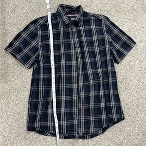Tommy Hilfiger Navy and White Plaid Shirt